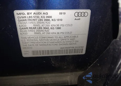 2020 Audi Sq5 Premium Plus Tfsi Quattro Tiptronic from USA, damaged, VIN WA1B4AFY8L2019768